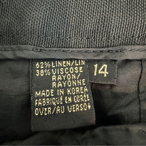 Dana Buchman Black Linen Blend Trouser Pants 14 - Picture 5 of 9